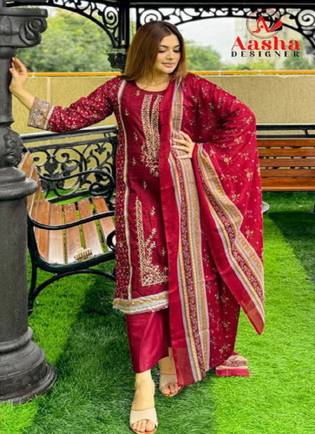 Aasha 1102 A Cotton Dupatta Pakistani Salwar Suit Wholesale Market In Surat